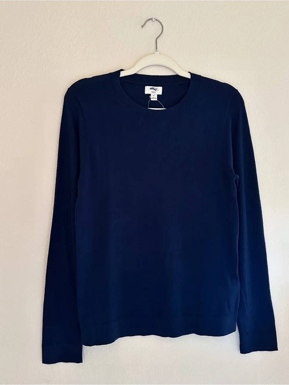 J. Crew Cotton Teddie Sweater in Navy Blue M